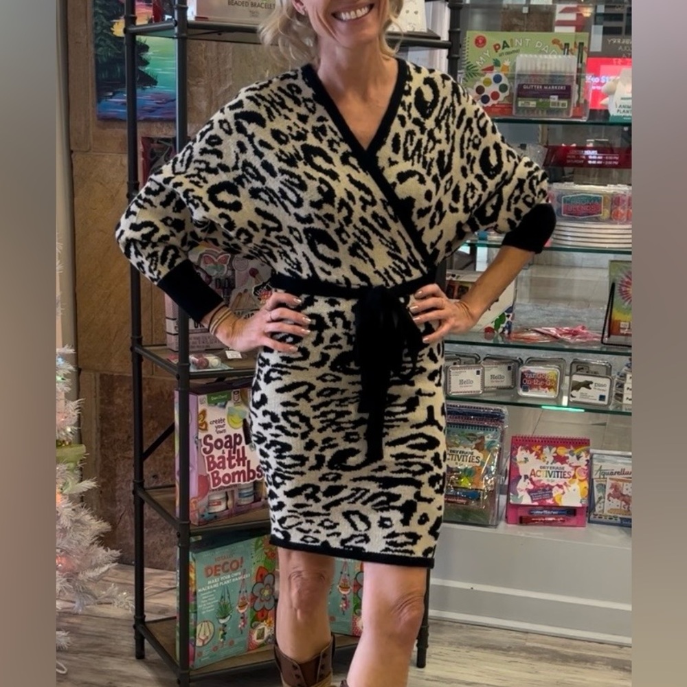 Leopard Print Wrap Dress